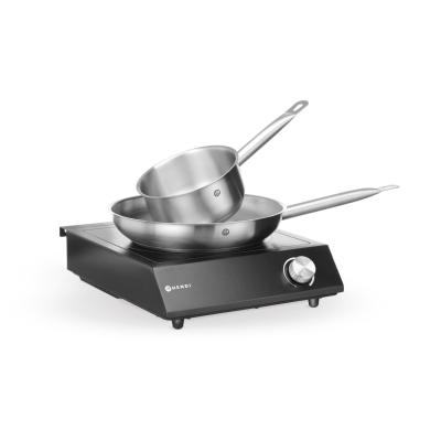 Sada: Indukční vařič 3500W + pánev + pánev na smažení, HENDI, Černá, 230V/3500W, 320x395x(H)95mm | 239889